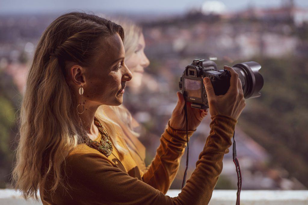 woman on a city break